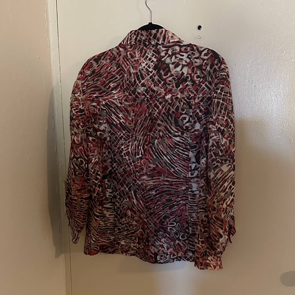 Multicolor Patterned Zip Up Jacket. Artsy, Lagenl… - image 2